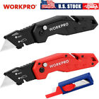 WORKPRO Folding Utility Knife Quick Change Blade Utility Cutter w/10PC Blades US