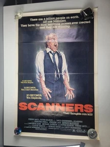 Cartel de película original de David Cronenberg ESCÁNERES Michael Ironside 1981 27x41 en muy buen estado - Imagen 1 de 8
