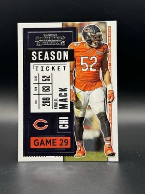 2020 Panini Contenders  #81 Khalil Mack - Chicago Bears - Image 1 of 2