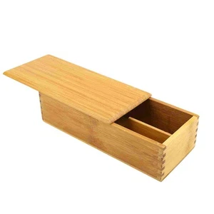 Bamboo Chopsticks Storage Box Wooden Tableware Organizer Spoon Holder - Picture 1 of 12