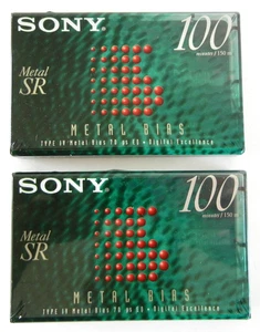 NOS New / Sealed SONY METAL—SR 100 Type IV Blank Audio CASSETTE TAPES x 2 - Picture 1 of 6