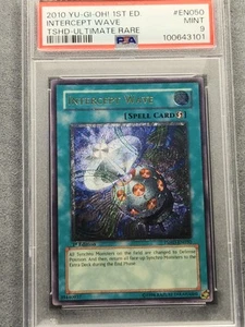 PSA 9 2010 YUGIOH TSHD-EN050 INTERCEPT WAVE 1ST EDITION ULTIMATE RARE MINT - Picture 1 of 17