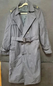 US Military Trench Coat Black 38R Defense Logistics Agency Garrison W/ Liner - Picture 1 of 11