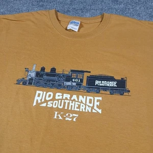 Maglietta treno ferrovia Rio Grande Southern K27 Mudhen uomo taglia XL maglietta grafica - Foto 1 di 7
