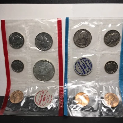 1969 Uncirculated MINT Set 40% Silver Kennedy - No Envelope - 10 COINS - Image 1 of 4