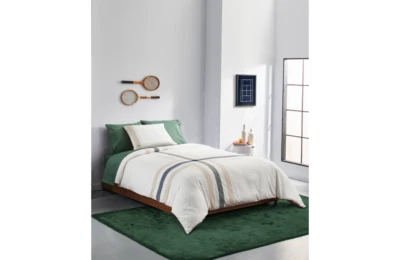 Juego de edredón cruzado de 2 piezas Lacoste Home Southfield, doble color blanco Foto 1 de 4