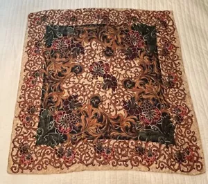 New York Studio Silk Scarf 34 X 35” Floral Scrolls Multicolor Colorful Korea - Picture 1 of 5