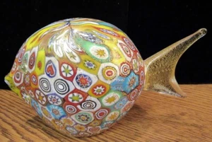 Vintage Gambaro & Poggi Murano Gold Covered Millefiori Art Glass Fis (EZS000139) - Bild 1 von 6