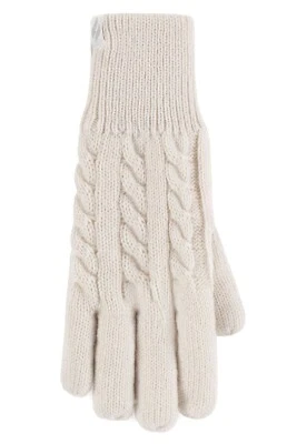 SOCKSHOP Heat Holders Womens Willow Cable Knit Warm Thermal Gloves - 1 Pair Pack