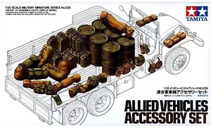SET ACCESSORI VEICOLI ALLEATI (per GMC CHEVROLET BEDFORD ECC.) 1/35 TAMIYA 35229 - Foto 1 di 1
