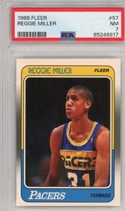 Graded 1988 Fleer Reggie Miller #57 Rookie RC Basketball Card PSA 7 Near Mint - Picture 1 of 2