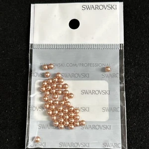 SWAROVSKI NO HOLE ROSE GOLD PEARL 5809 3MM, 48PK From Jewellery Maker - Picture 1 of 2