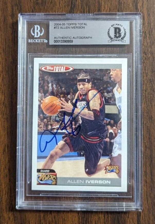 Allen Iverson autographed 2004-05 Topps Total card autograph Beckett HOF - Image 1 of 1