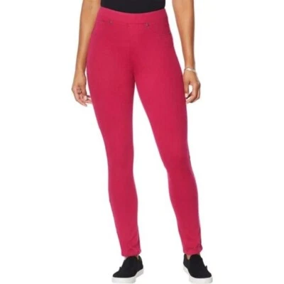 New! STRETCH Pull-On Skinny 'Berry' Red/Pink Jeggings - DG2 Diane Gilman - Image 1 of 4