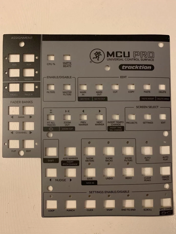 Tracktion Overlay For Mackie MCU Pro - Image 1 of 1