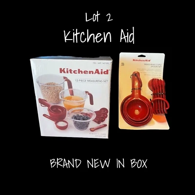 KitchenAid Measuring Set Includes Measuring Cups and Spoons Red Lot Brand New - Image 1 of 4