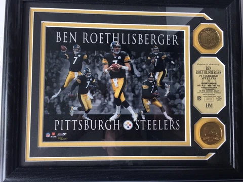 Ben Roethlisberger Plaque And Vintage Pin Set Steelers limited Cover
