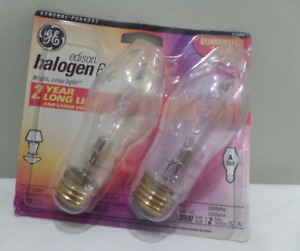 GE 2 Pack Halogen 60 Watt Clear Light Bulb Lamp 11856 Edison E26 Bright Crisp