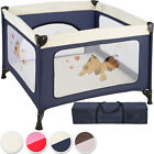 Baby Playpen With Sleeping Mat Square Foldable Travel Cot Carry Bag Included