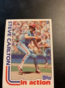 #481 Steve Carlton Philadelphia Phillies in action,￼1982 Topps Card Cb20