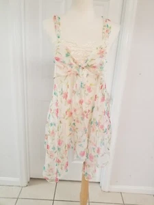 Y2K Victoria’s Secret Gold Label Coquette Floral Print Mesh Mini/Midi... - Bild 1 von 5