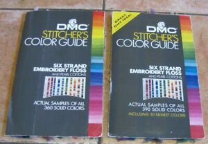 Set/2 DMC STITCHER'S COLOR GUIDES Six Strand Embroidery Floss 360 & 390 Samples