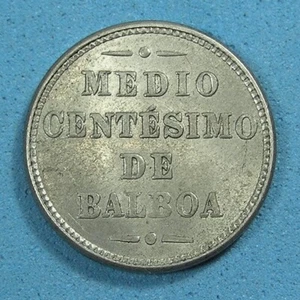 Panama 1/2 Centesimo Coin, 1907 DOUBLED LETTERS in BALBOA, Combined Shipping - Picture 1 of 3