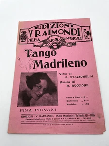 Vecchio spartito musicale Tango Madrileno testo e musica Edizioni Raimondi - Imagen 1 de 2