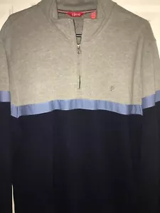 IZOD Blue & Gray Cotton Pull Over 1/4 Zip Size XL (R1) - Picture 1 of 7