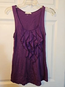 Canotta blusa blusa con volant viola lussureggiante media impreziosita senza maniche  - Foto 1 di 5