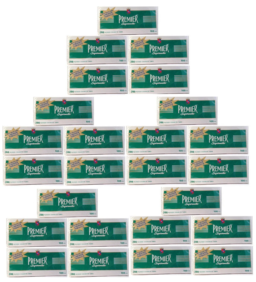 Premier Supermatic 100's 100mm Menthol Cigarette Filter Tubes 25 Boxes 3133-25 - Image 1 of 1