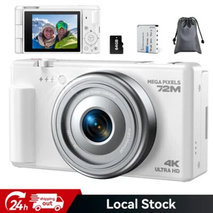 4K 72MP Autofocus Digital Camera Video 18XZoom 270°Flip Screen for Photography - Picture 1 of 8