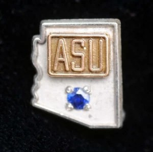 PIN ASU DE LA UNIVERSIDAD ESTATAL DE Arizona - plata de ley con piedra azul - Imagen 1 de 2