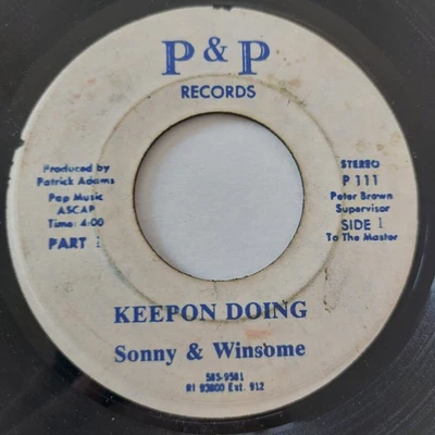 Sonny & Winsome "Keepon Doing" P&P Records 45 Soul Jamaican Press mp3 - Image 1 of 2