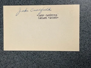 JAKE CAULFIELD (1946) autographed 3 x 5 index card MLB Guaranteed to Pass - Picture 1 of 1