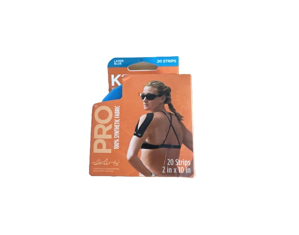 Cinta deportiva elástica KT Tape Pro 100 % sintética láser azul 20 tiras precortadas de 10" Foto 1 de 1