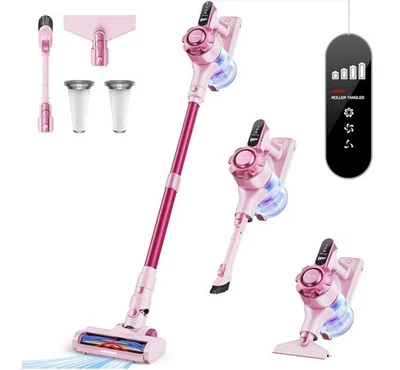 Cordless Vacuum Cleaner, 8-in-1 Lightweight Stick Vacuum,Powerful Suction Pink - Image 1 of 4