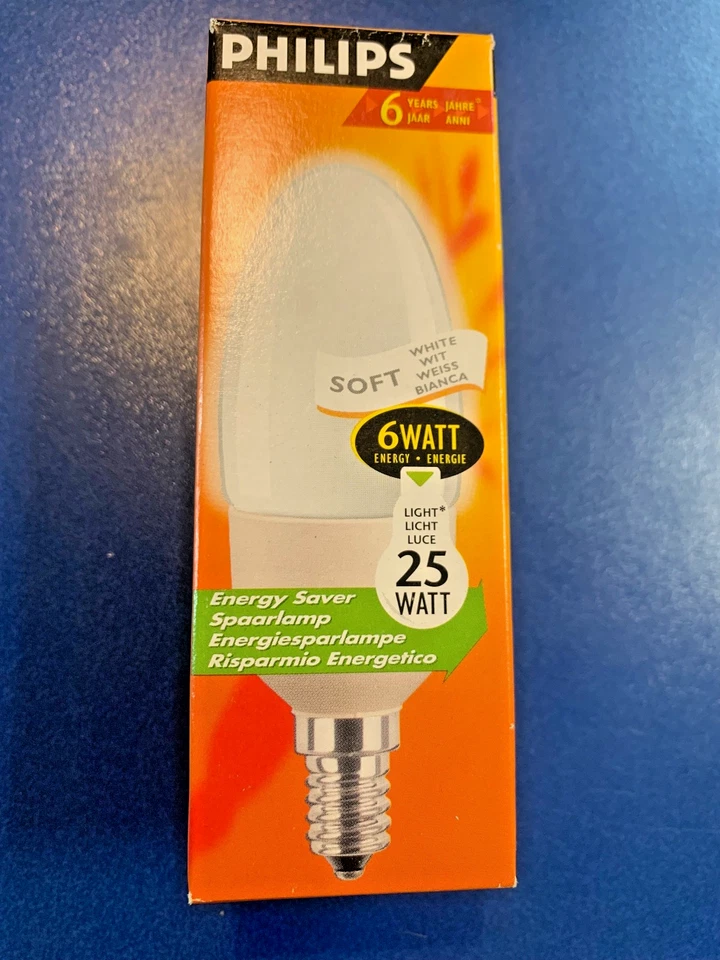 Philips KERZE SOFT WHITE   6 Watt E14 ES 220-240V 50-60Hz  6000h 230LM - Bild 1 von 1