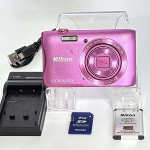Nikon COOLPIX S3700 Pink 20MP Digital Camera WiFi SD Card Included Tested - Picture 1 of 12