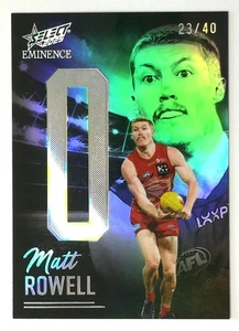2025 Select AFL Eminence Black Nameplate  (O) MATT ROWELL  #23/40 Gold Coast - Picture 1 of 3