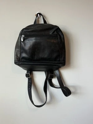 Mini mochila vintage de cuero negro Rolf’s Foto 1 de 4