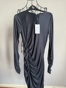 Reiss Charcoal Jersey Dress Brand New Size M Longsleeve Dress - Picture 1 of 10