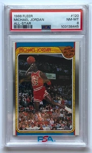 1988 Fleer Michael Jordan All Star #120 PSA 8 NM-MT Bulls - Picture 1 of 2