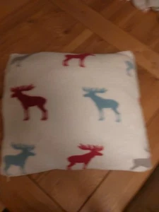 Next Throw Cushion Soft Reindeer Pattern 43cm x 43cm Square - Picture 1 of 4