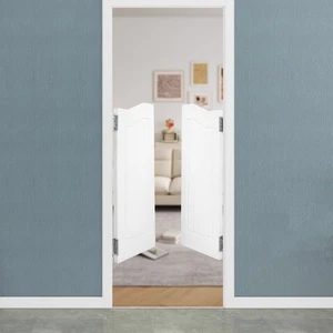 White Wood Swinging Door Wall-mounted Double Half Cafe Doors Saloon Bar W/ Hinge - Picture 1 of 21