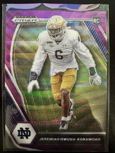 2021 Panini Prizm Draft Picks Purple Wave Jeremiah Owusu-Koramoah #147 Rookie RC - Picture 1 of 2