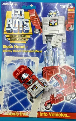 GoBots Blockhead Block Head Cement Mixer MR-36 1984 Cardback High grade - Image 1 of 3