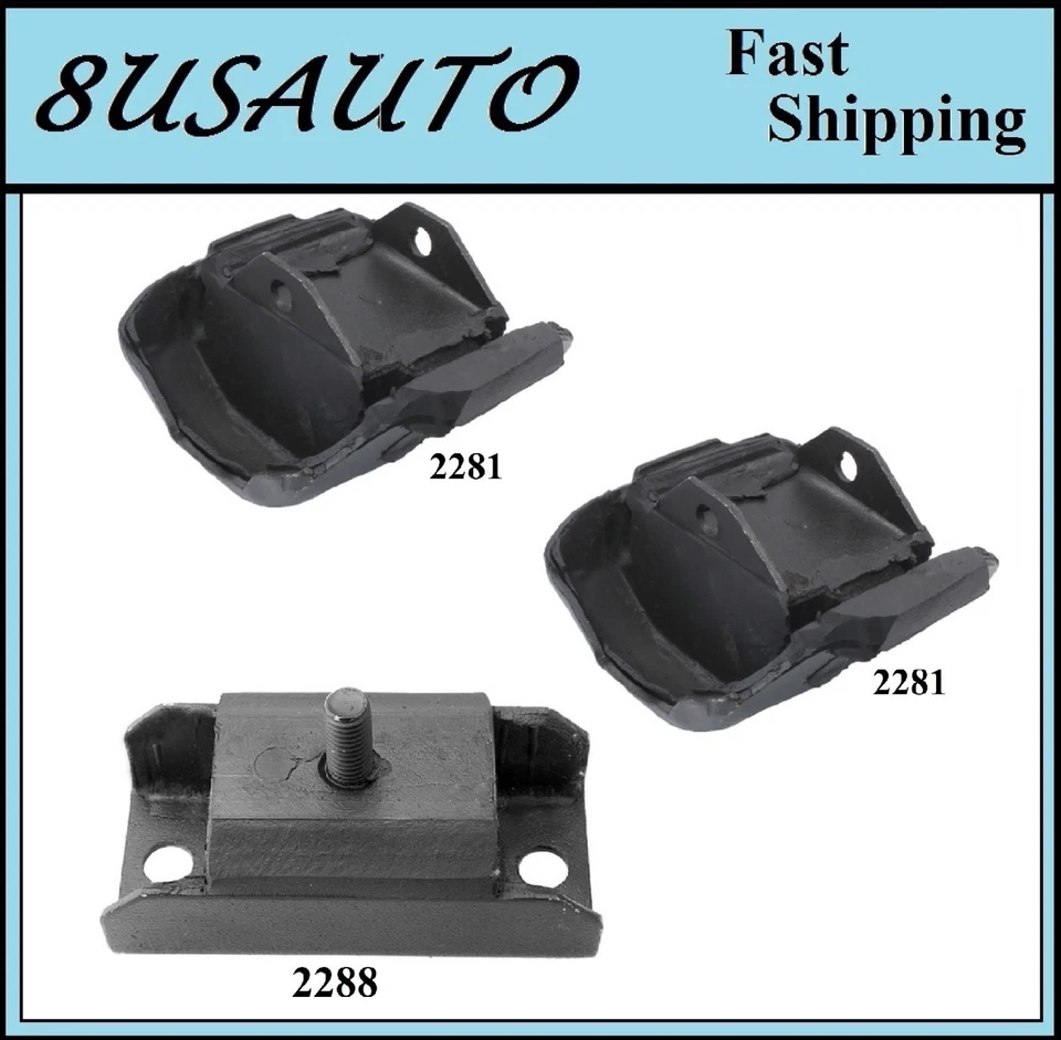 3 PIEZAS MONTAJE MOTOR Y TRANSMISIÓN AJUSTE 1975 BUICK APOLLO 5,7 L - TRANSMISIÓN MANUAL Foto 1 de 4