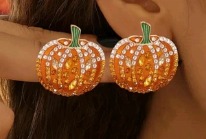 Kürbis Ohrringe Herbst Modeschmuck NEU kostenloser Versand 1,4 Zoll - Bild 1 von 2