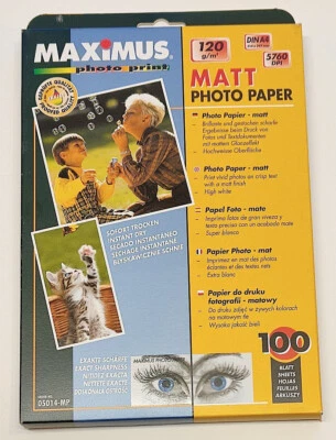FOTOPAPIER 120g Photo Matt Coated HQ Inkjet A4 5 6 9x13 10x15 13x18 18x24 + 16:9 - Image 1 of 4